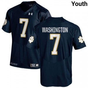 Navy #7 Ty Washington Youth Durable Irish NCAA Football Stitching Jersey 8Ig6kH57