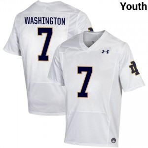 Youth #7 Ty Washington White College Fighting Irish Classic Fit Football Jersey yG6a0g91